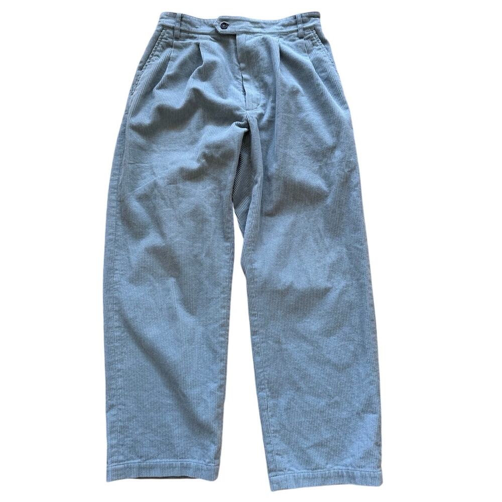 Studio Tomboy Two Tuck Baby Blue Corduroy Pull On Relaxed Trousers
